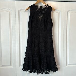 Nanette Lepore sleeves black lace dress